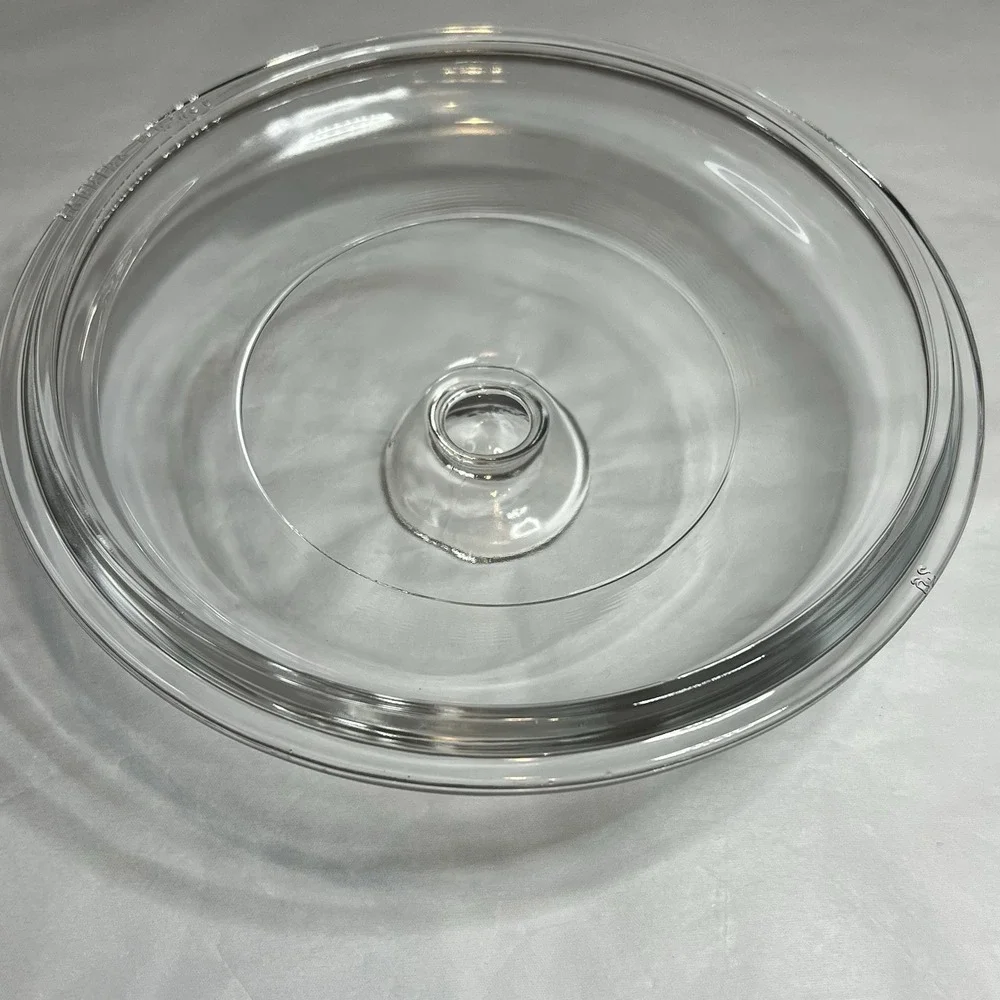 Clear Glass‎ Round Pyrex Replacement Lid with Knob #26 Corningware 7 1/4